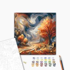   Herbstlandschaft - Malen-nach-Zahlen-Set auf Keilrahmen 40x40