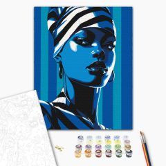   Femme Fatale - Blau - Malen-nach-Zahlen-Set auf Keilrahmen 40x50