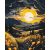   Goldene Abendlichter - Malen-nach-Zahlen-Set auf Keilrahmen 40x50
