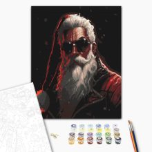 Ungewöhnlicher Nikolaus - Malen-nach-Zahlen-Set auf Keilrahmen 40x50