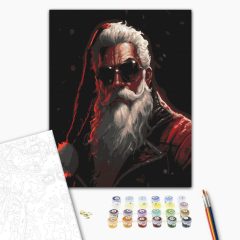   Ungewöhnlicher Nikolaus - Malen-nach-Zahlen-Set auf Keilrahmen 40x50