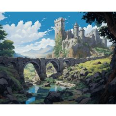 Elhagyott kastély - Számfestő készlet kereten 40x50