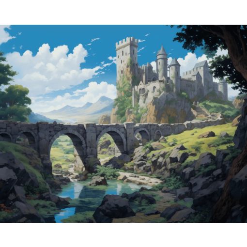 Elhagyott kastély - Számfestő készlet kereten 40x50