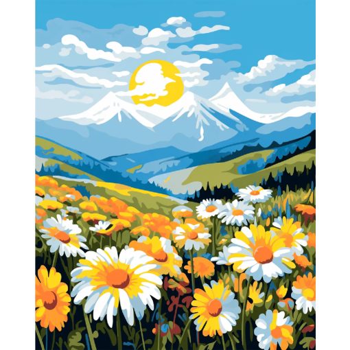 Alpesi mező - Számfestő készlet kereten 40x50
