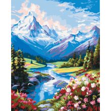 Alpesi folyó - Számfestő készlet kereten 40x50