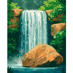 Boulder vízesés - Számfestő készlet kereten 40x50