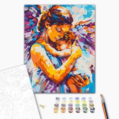   Engelhafte Umarmung - Malen-nach-Zahlen-Set auf Keilrahmen 40x50