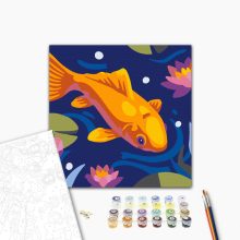 Arany koi - Számfestő készlet kereten 40x40