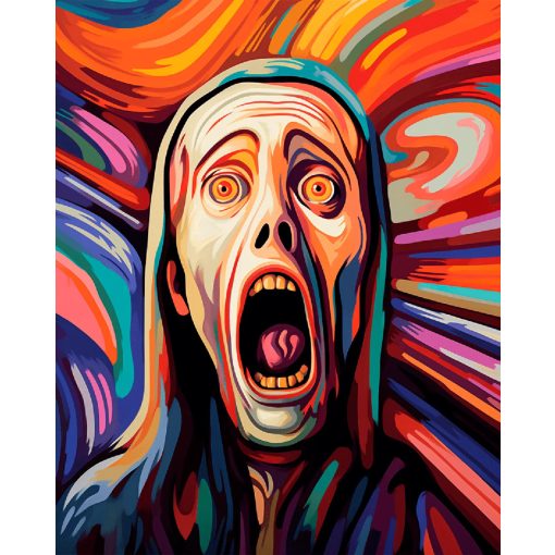Absztrakt sikoly - Számfestő készlet kereten 40x50
