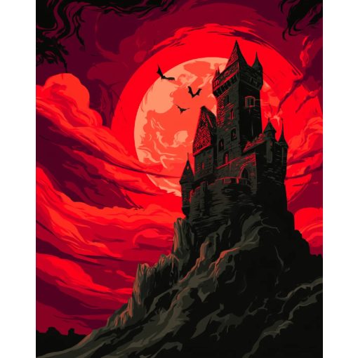 Drakula kastélya - Számfestő készlet kereten 40x50