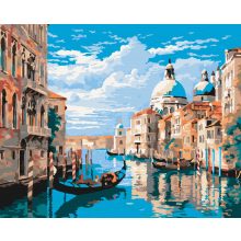 Velencei gondola - Számfestő készlet kereten 40x50