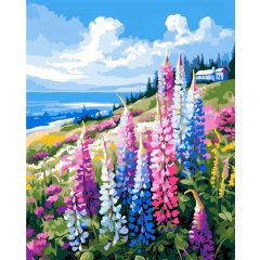   Vadvirágok a domboldalon - Számfestő készlet kereten 40x50