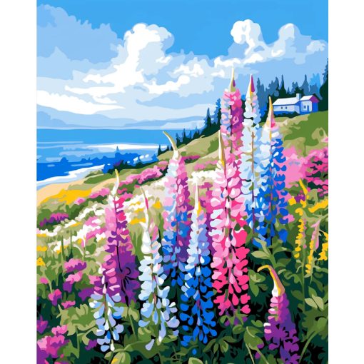 Vadvirágok a domboldalon - Számfestő készlet kereten 40x50