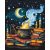   Magie in der Nacht - Malen-nach-Zahlen-Set auf Keilrahmen 40x50