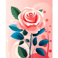 Pink rózsa - Számfestő készlet kereten 40x50
