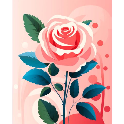 Pink rózsa - Számfestő készlet kereten 40x50