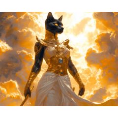 Bastet Istennő - Számfestő készlet kereten 40x50