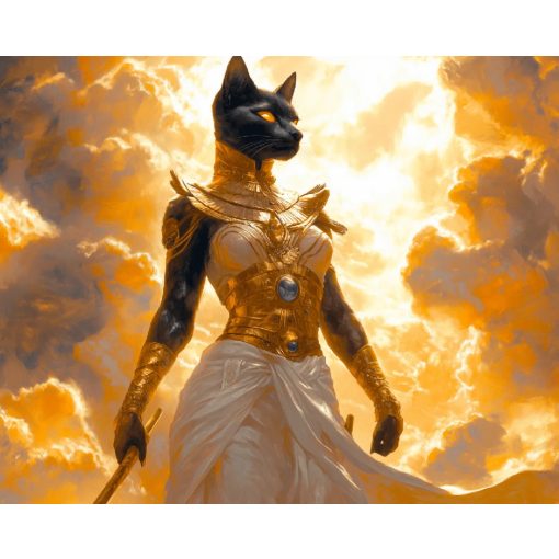 Bastet Istennő - Számfestő készlet kereten 40x50