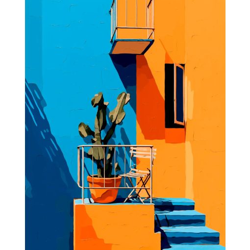 Minimalista erkély - Számfestő készlet kereten 40x50