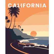 Kalifornia - Számfestő készlet kereten 40x50