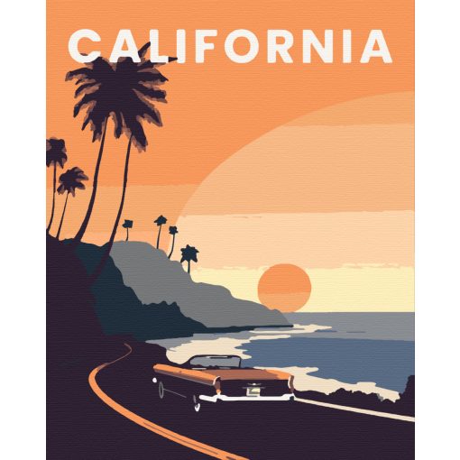 Kalifornia - Számfestő készlet kereten 40x50