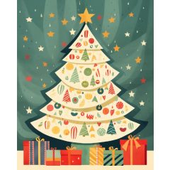 Karácsonyi díszek - Számfestő készlet kereten 40x50