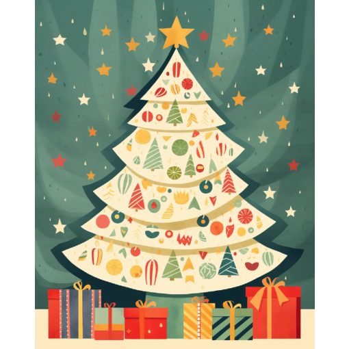 Karácsonyi díszek - Számfestő készlet kereten 40x50