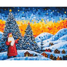 Winterwunderwelt - Malen-nach-Zahlen-Set auf Keilrahmen 40x50