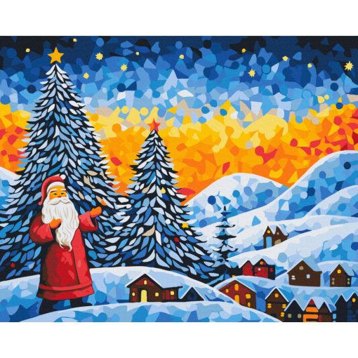 Winterwunderwelt - Malen-nach-Zahlen-Set auf Keilrahmen 40x50