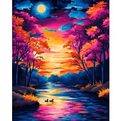 Színek tükröződése - Számfestő készlet kereten 40x50