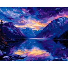Kozmikus tó - Számfestő készlet kereten 40x50