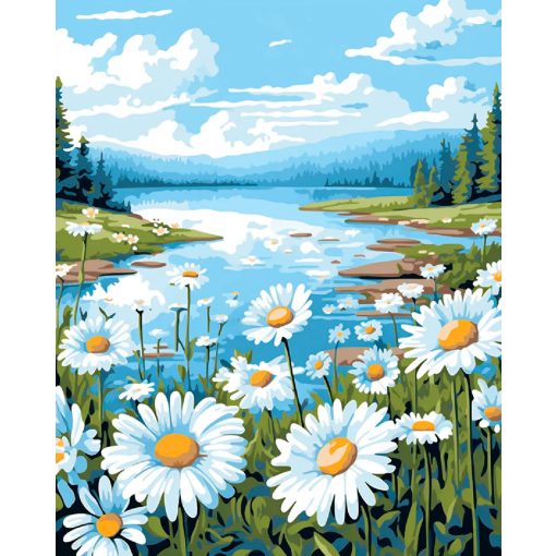 Százszorszép szimfónia - Számfestő készlet kereten 40x50