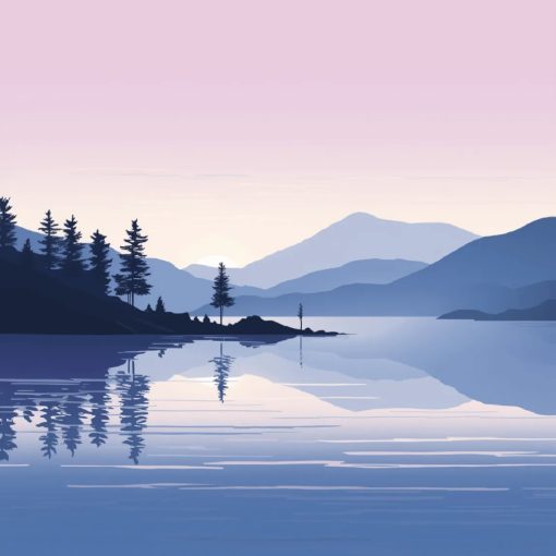 Nyugodt tó - Számfestő készlet kereten 40x40