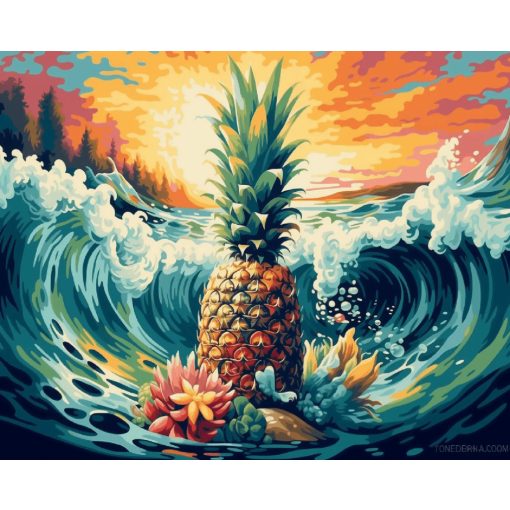 Tengeri gyümölcsök - Számfestő készlet kereten 40x50
