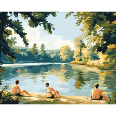 A fürdőzők - Számfestő készlet kereten 40x50