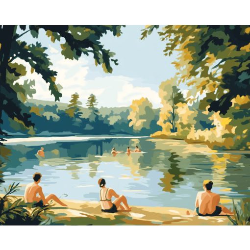 A fürdőzők - Számfestő készlet kereten 40x50