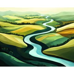 Kanyargó folyó - Számfestő készlet kereten 40x50