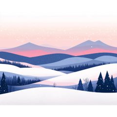 Téli dombok - Számfestő készlet kereten 40x50