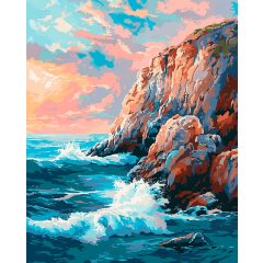 Sziklahullámok - Számfestő készlet kereten 40x50