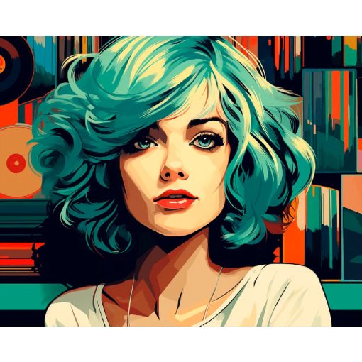 Retro lélek - Számfestő készlet kereten 40x50
