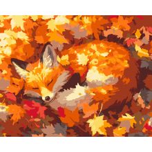 Őszi bunda - Számfestő készlet kereten 40x50