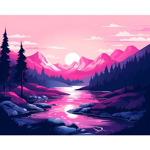Bíborvidék - Számfestő készlet kereten 40x50