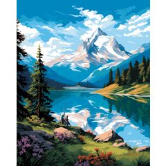 Hegyi tó - Számfestő készlet kereten 40x50