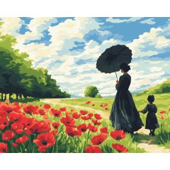   Egy nyári séta emléke - Számfestő készlet kereten 40x50