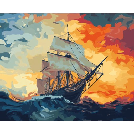 A hullámok ura - Számfestő készlet kereten 40x50