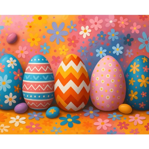 Tojás absztrakció - Számfestő készlet kereten 40x50