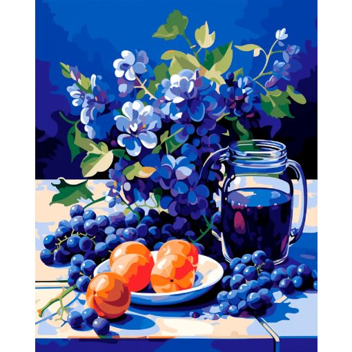 Szőlőlé - Számfestő készlet kereten 40x50