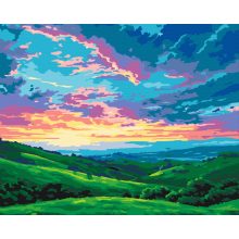 Dombok, völgyek - Számfestő készlet kereten 40x50