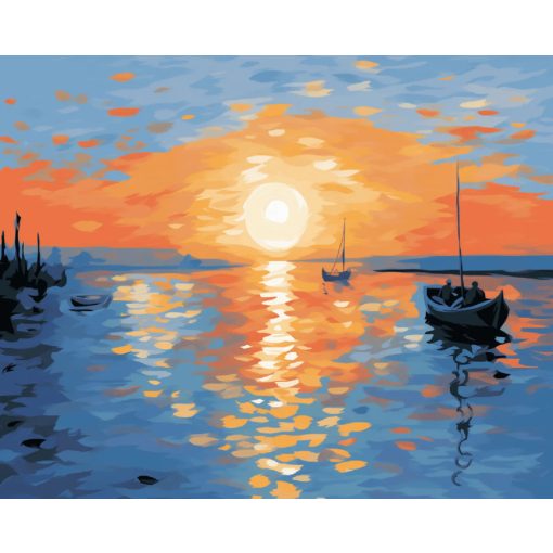 Impresszionista napkelte - Számfestő készlet kereten 40x50
