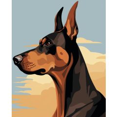 Dobermann - Számfestő készlet kereten 40x50